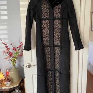 BEBE long shearling coat color black size m